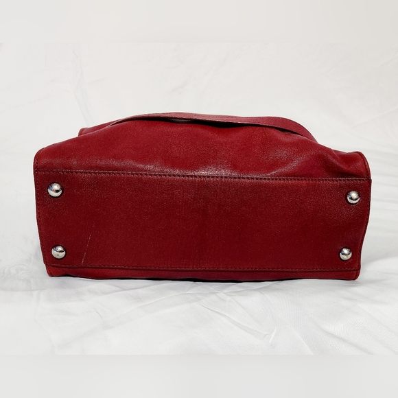 Michael Kors MK Large Hamilton - Red - Leather Bag with Silver Trim Nice - Picture 6 of 12